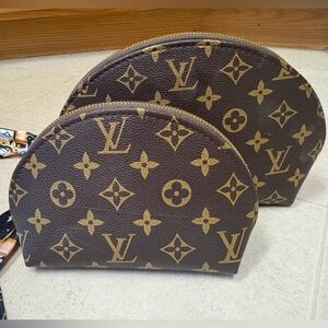 Makeup Cosmetic Zipper Pouch Set Monogram